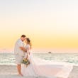 Bride Wearing Boho Sleeved Wedding Dress Called Quintyn By Maggie Sottero With Groom