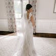 Bride Wearing Lace Backless Wedding Dress Called Chauncey By Sottero And Midgley