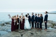 Groom With Bride Wearing Long Sleeve Ball Gown Wedding Dress With A Tiered Organza Skirt Tessa By Rebecca Ingram