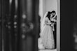 Bride Wearing Shimmery Princess Bridal Gown Called Tiffany By Maggie Sottero Shares Quiet Moment With Groom