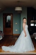 Bride wearing Lettie wedding dress by Rebecca Ingram