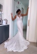 Bride Wearing Lace Halter Neckline Wedding Dress Called Kern By Maggie Sottero