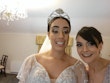 Bride In Wedding Dress With Flutter Sleeves Called Paige By Maggie Sottero