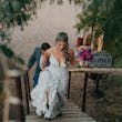 Real Bride in Sexy Low-Back Mermaid Wedding Dress with Beaded Lace Motifs over Sequin Chantilly Lace Calle Esther by Maggie Sottero