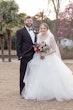 Real Bride In Ruffled Wedding Dress Called Fatima By Maggie Sottero With Groom