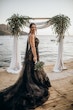 Bride Wearing Black Fit And Flare Wedding Dress Called Zander Lane By Sottero And Midgley At Her Destination Wedding