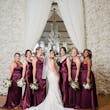 Bride wearing Bailey by Sottero and Midgley with her bridesmaids