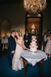Real Bride in Floral Lace A-Line Wedding Dress with Beaded V-Neckline Called Sasha by Maggie Sottero