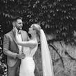 Bride wearing Fontaine by Maggie Sottero embracing her husband
