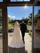 Bride In Unique A-Line Wedding Dress Called Roxanne By Sottero And Midgley With Father Of The Bride