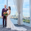 Bride In Lace Sheath Wedding Dress Called Delilah By Maggie Sottero With Groom