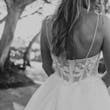 Back Detail Of Bride Wearing Sparkly Ballgown Wedding Dress Called Shasta By Sottero And Midgley