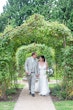 Groom with Real Bride in V-neck Lace Strap Wedding Dress Named Dublin by Sottero & Midgley