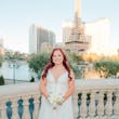 Bride at a Las Vegas Wedding Wearing Lace Ballgown Called Ellen by Rebecca Ingram