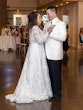 Bride Wearing Dreamy Long Bishop Lace Sleeve Wedding Dress Called Finley By Sottero And Midgley Dancing With Groom At Reception