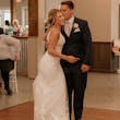 Bride In Sparkle Fit-and-Flare Fontaine By Maggie Sottero With Groom