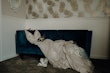 Real Bride's Illusion V-Back Sheath Wedding Gown with Lace Motifs and Side Illusion Panels Called Angie by Rebecca Ingram
