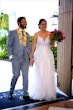 Bride In Floral A-line Laramie Sottero Midgley With Groom