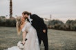 Bride In Lace A-Line Wedding Dress Called Hattie Lane By Rebecca Ingram With Groom