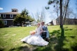 Groom With Bride Wearing Beaded Lace A-Line Wedding Dress With Flutter Sleeves Paige By Maggie Sottero