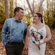 Groom With Bride Wearing Cold Shoulder Crepe Wedding Dress Bracken Lynette By Sottero And Midgley