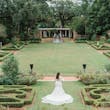 Bride In Sheath Floral Wedding Dress Called Cruz By Sottero And Midgley In Elegant Garden Venue