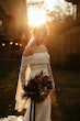 Bride Wearing Pearl Sparkly Wedding Dress Called Drew By Maggie Sottero