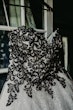 Detail Of Gothic Black Lace Wedding Dress Called Tristyn By Maggie Sottero