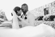 Bride wearing Tatiana wedding dress by Maggie Sottero with her husband