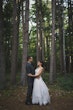 Groom In Forest With Real Bride In White Wedding Dress Named Raelynn By Rebecca Ingram