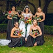 Bride wearing Anniston Marie by Maggie Sottero with her bridesmaids