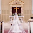 Bride Wearing Long Sleeve Lace Form Fitting Wedding Dress Tina Dawn By Rebecca Ingram