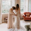 Bride Wearing Sequin Mermaid Wedding Dress Elsie By Rebecca Ingram