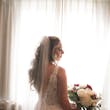 Bride Wearing Embellished Lace Sheath Wedding Dress Called Delilah By Maggie Sottero