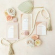 Wedding accessories and invitations and decorations