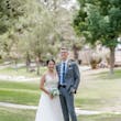 Groom With Bride Wearing Relaxed Boho A-Line Wedding Dress Charlene By Maggie Sottero