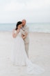 Real Bride in Keyhole Back Wedding Dress in an A-Line Silhouette Called Marlow by Sottero & Midgley 