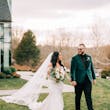 Bride Wearing Sexy Lace Wedding Dress Called Fiona By Maggie Sottero Holding Hands With Groom