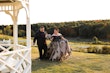 Bride Wearing Black Ballgown Norvinia By Sottero And Midgley