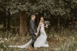 Bride In Illusion Train Edison Maggie Sottero With Groom