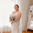 Bride Wearing Cold Shoulder Crepe Wedding Dress Bracken Lynette By Sottero And Midgley