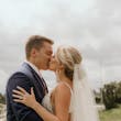 Bride In Sparkle Fit-and-Flare Fontaine By Maggie Sottero With Groom