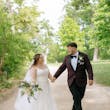 Bride In Floral Lace Mindel Maggie Sottero With Groom