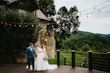 Bride Wearing Shimmery Princess Bridal Gown Called Tiffany By Maggie Sottero Outdoors With Groom In Mountain Venue