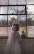 Bride Wearing Long Sleeve Lace Form Fitting Wedding Dress Tina Dawn By Rebecca Ingram