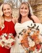 Bride Wearing Sparkly Aline Wedding Dress Called Anniston By Maggie Sottero With Maid Of Honor