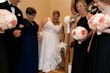Bride wearing Lace A-line Wedding Dress called Trinity Lynette by Maggie Sottero and the wedding party