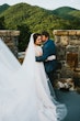 Bride Wearing Shimmery Princess Bridal Gown Called Tiffany By Maggie Sottero With Long Elegant Veil