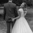 Groom With Bride Wearing Modest Cap Sleeve Ball Gown Pearson By Maggie Sottero