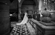 Bride Wearing Chiffon Lace Wedding Dress Called June By Maggie Sottero Walking Up The Steps